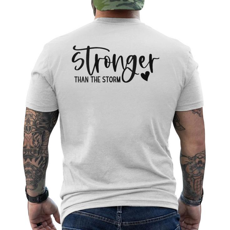 Stronger Than The Storm Inspirational Motivational Quotes Men's T-shirt Back Print