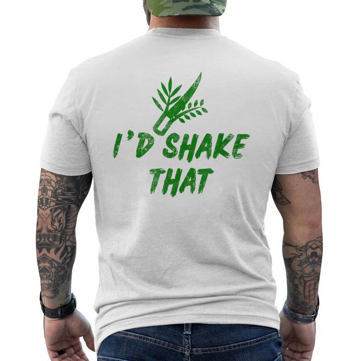 Sukkot I'd Shake That Four Species Lulav Etrog Jewish Men's T-shirt Back Print