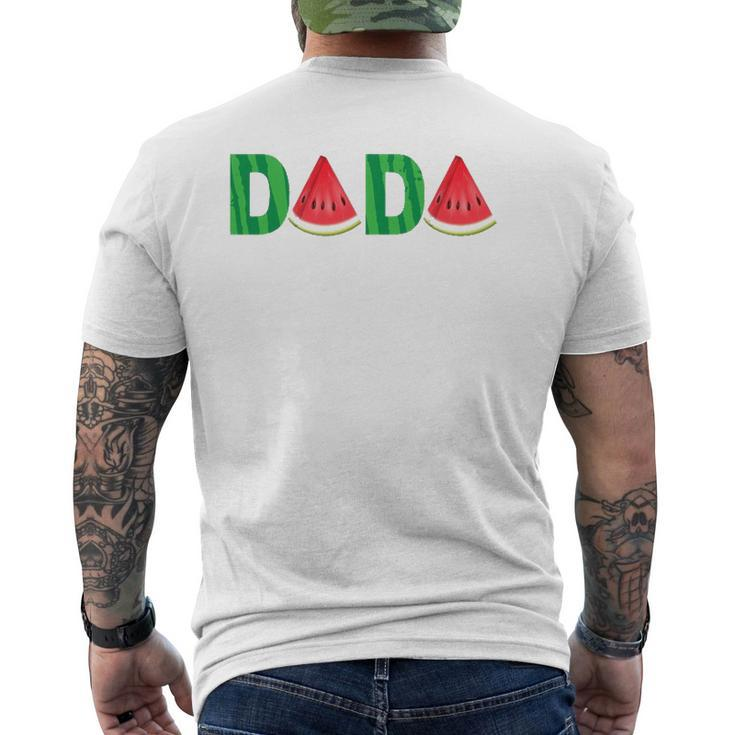 Summer Dad Dada Watermelon One In A Melon Party Daddy Mens Back Print T-shirt