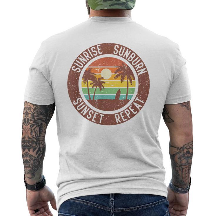 Sunrise Sunburn Sunset Repeat & Summer And Beach Vacation Men's T-shirt Back Print