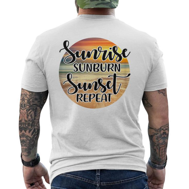 Sunrise Sunburn Sunset Repeat Beach Summer Vacation Men's T-shirt Back Print