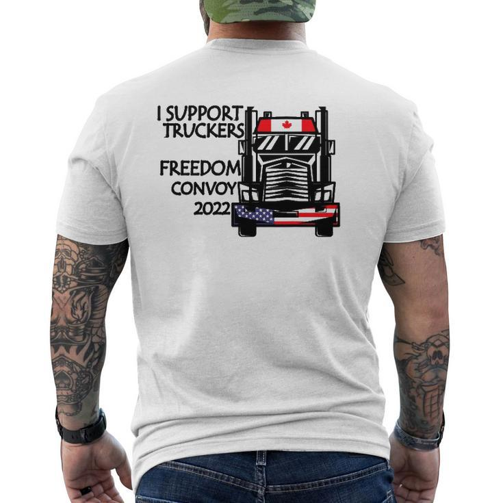 Support Canadian Truckers Freedom Convoy 2022 Usa & Canada Mens Back Print T-shirt