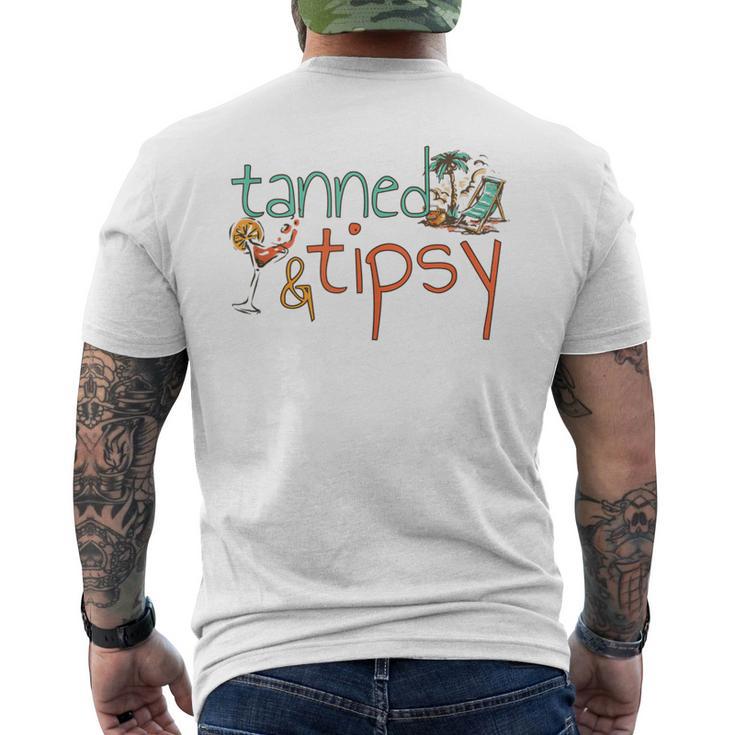 Tanned And Tipsy Summer Cocktail Beach Vintage Men's T-shirt Back Print