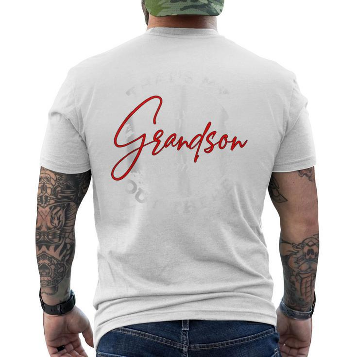 That's My Grandson Out There Baseball Grandpa Fathers Day Men's T-shirt Back Print