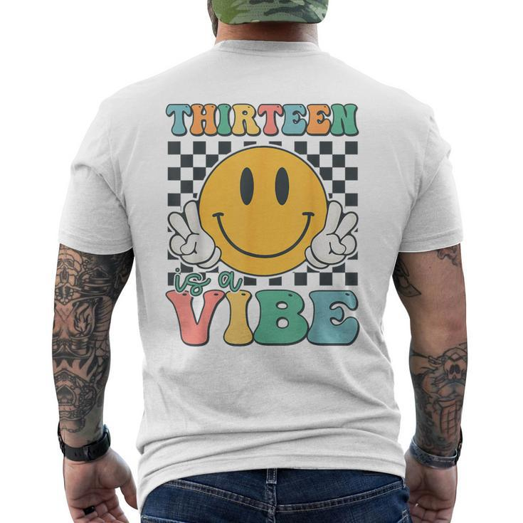 Thirn Is A Vibe 13Th Birthday Smile Face Hippie Boys Girl Men's T-shirt Back Print