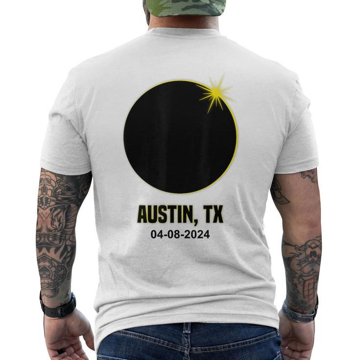 Total Solar Eclipse Austin 2024 Texas Austin Eclipse Men's T-shirt Back Print