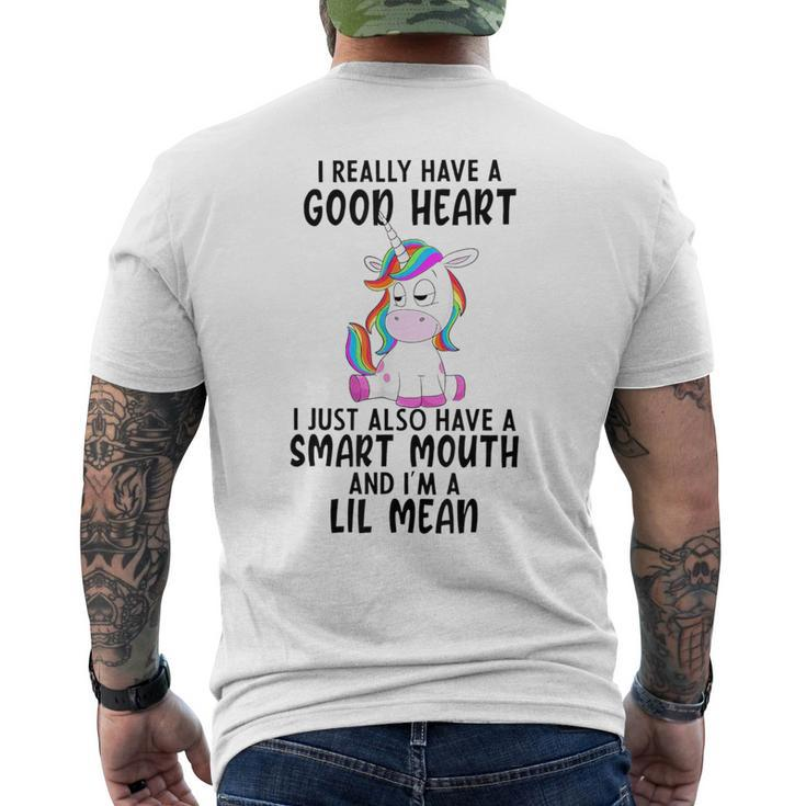Unicorn I Really Have A Good Heart Lil Mean Men's T-shirt Back Print
