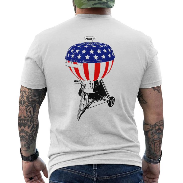 Usa Charcoal Kettle Grill Stars And Stripes July 4Th Bbq Men's T-shirt Back Print
