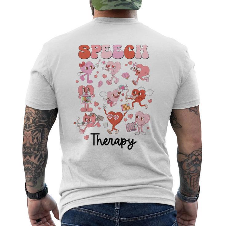 Valentines Day Speech Therapy Therapist Slpa Slp Valentine Men's T-shirt Back Print