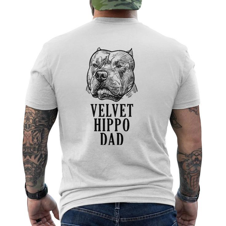 Velvet Hippo Dad Pitbull Dog Owner American Bully Pitbull Mens Back Print T-shirt