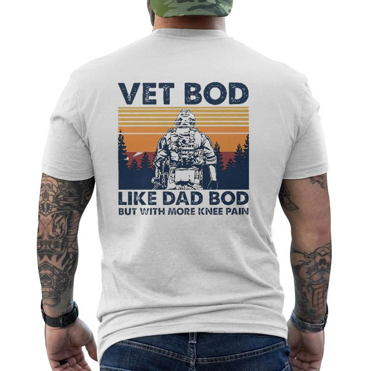 Veteranvintage Vet Bod Like A Dad Bod More Knee Pain Mens Back Print T-shirt