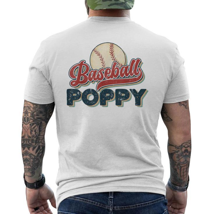 Vintage Baseball Poppy Retro Baseball Pride Men's T-shirt Back Print