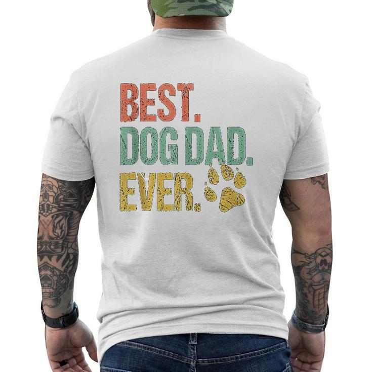 Vintage Best Dog Dad Ever Dog Lover Fathers Day Mens Back Print T-shirt