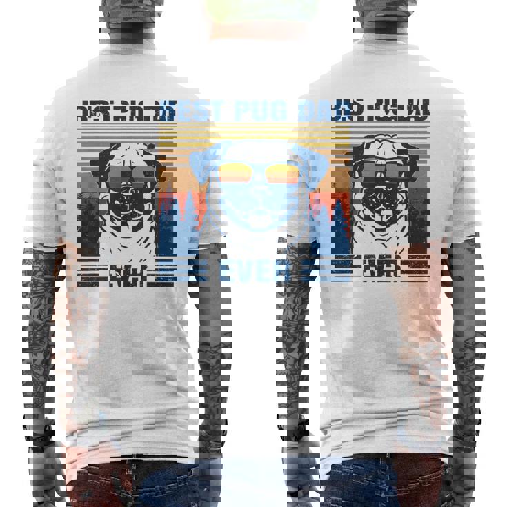 Vintage Best Pug Dad Ever Carlin Papa Cadeau De Noël Drôle T-shirt imprimé au dos