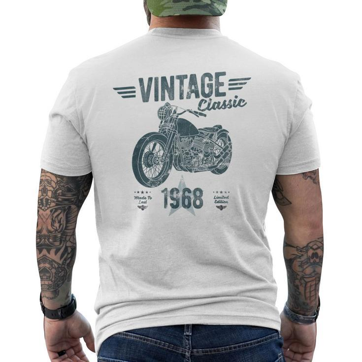 Vintage Born 1968 Birthday Classic Retro Motorbike Men's T-shirt Back Print