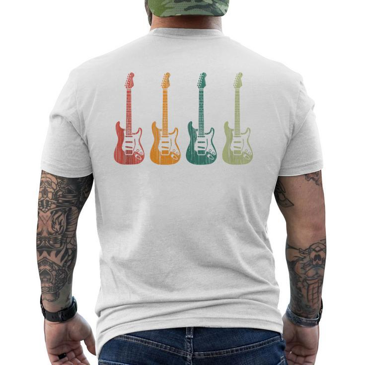Vintage Guitars Retro Guitarists Bassist Men's T-shirt Back Print