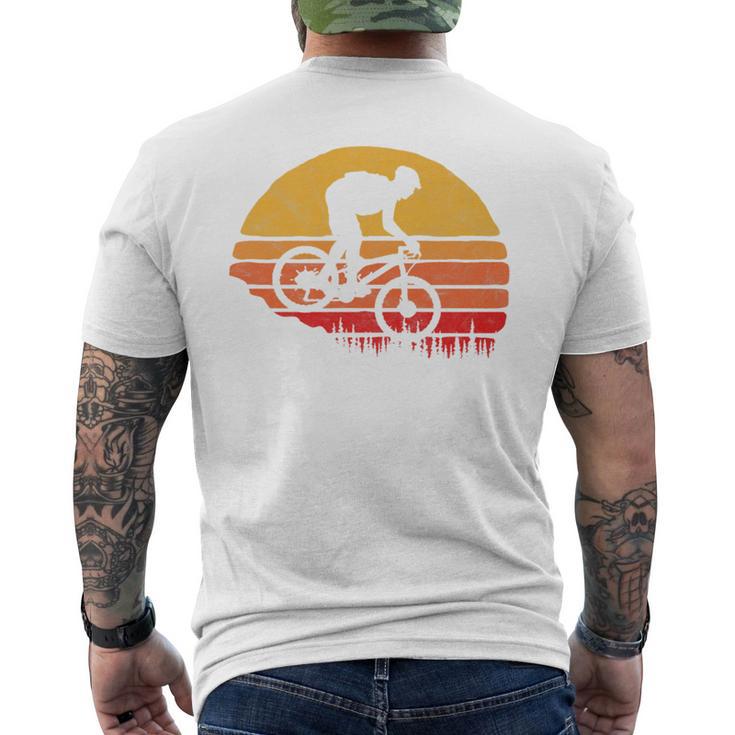 Vintage Mountain Biking Outdoor Retro Sunset Graphic Men's T-shirt Back Print