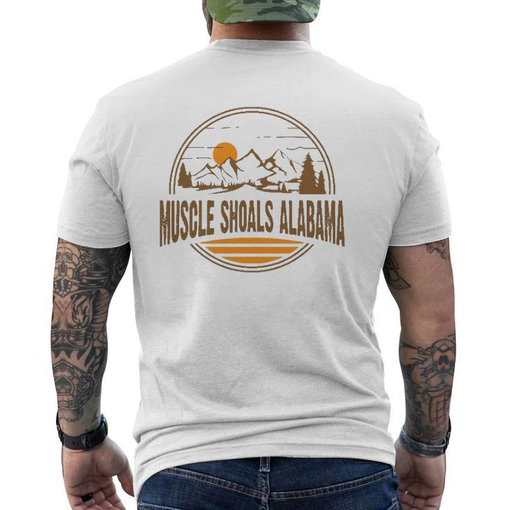 Vintage Muscle Shoals Alabama Mountain Hiking Souvenir Print Mens Back Print T-shirt