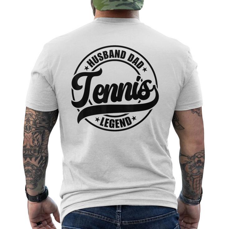 Vintage Retro Husband Dad Tennis Legend Father's Day Men's T-shirt Back Print