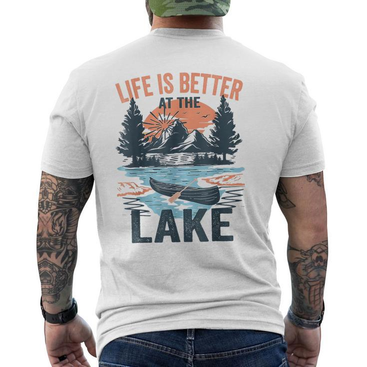 Vintage Retro Life Is Better At The Lake Lake Life Men's T-shirt Back Print