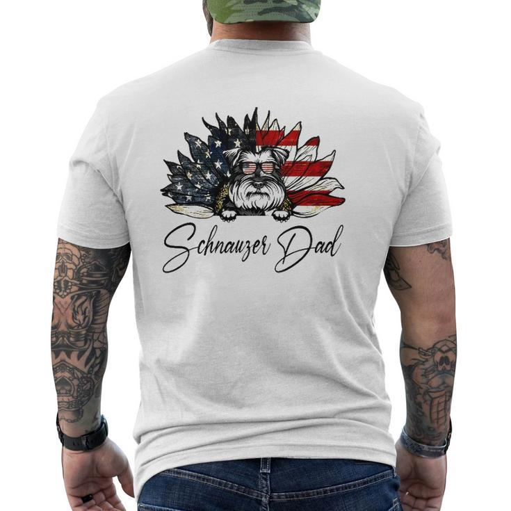 Vintage Usa Best Schnauzer Dad Ever American Flag Mens Back Print T-shirt