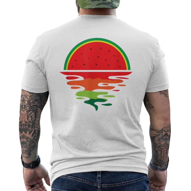 Watermelon Summer Sunset Fruit Watermelon T-Shirt mit Rückendruck