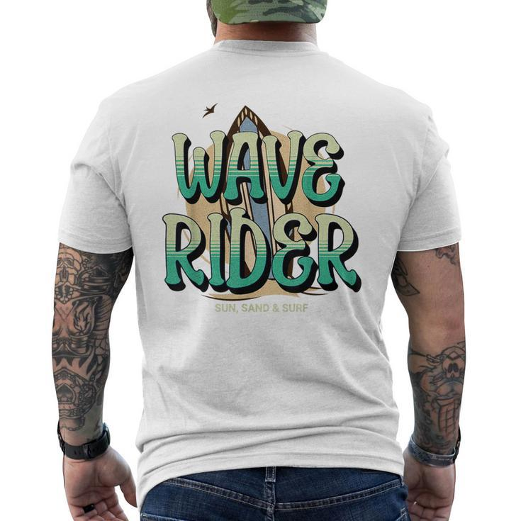 Wave Rider Surfing Surfboard Men Men's T-shirt Back Print