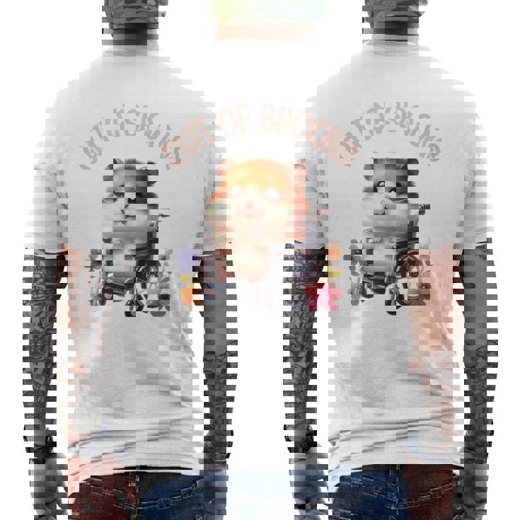 Wheelchair Chronic Pain Disability Awareness Spoonie Hamster Men's T-shirt Back Print