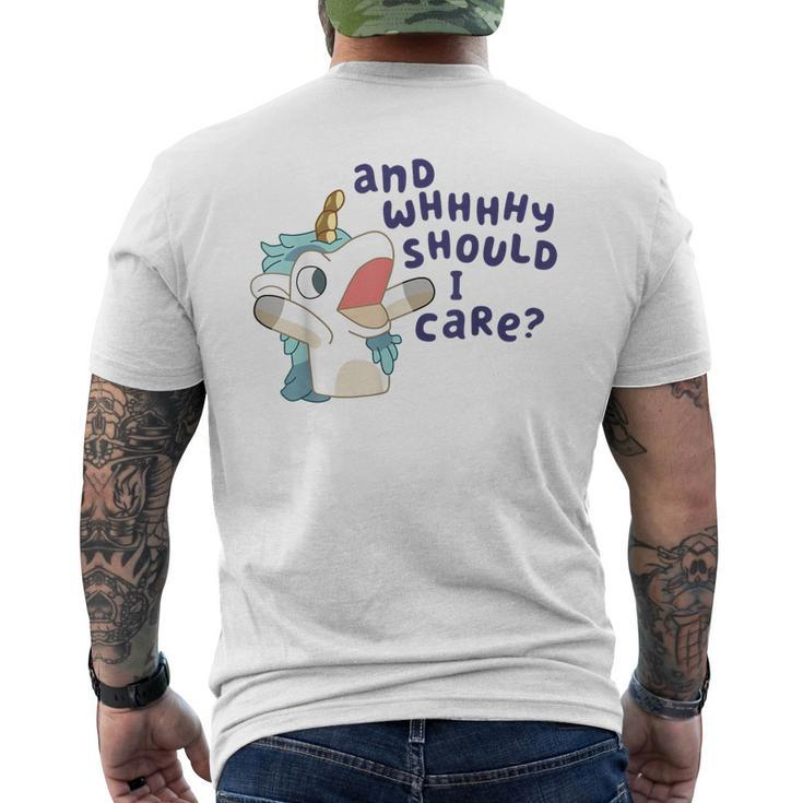 And Why Should I Care Cute Unicorn Lovers Saying Men's T-shirt Back Print