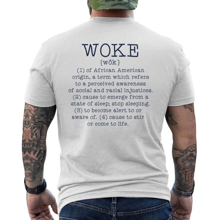 Woke Protest Equality Human Rights Black Lives Matter Stay Men's T-shirt Back Print