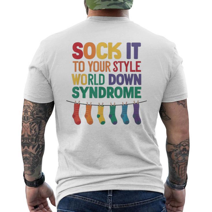 World Down Syndrome Day T21 March 2024 Awareness Socks Day Men's T-shirt Back Print