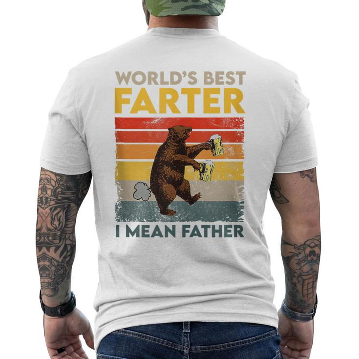 World's Best Farter I Mean Father Father's Day Bear Drinking Men's T-shirt Back Print