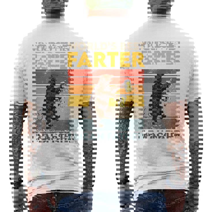 World's Best Farter I Mean Father Father's Day Bear Drinking Men's T-shirt Back Print