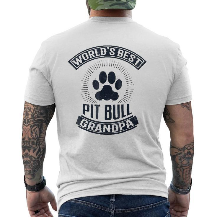 World's Best Pit Bull Grandpa Mens Back Print T-shirt