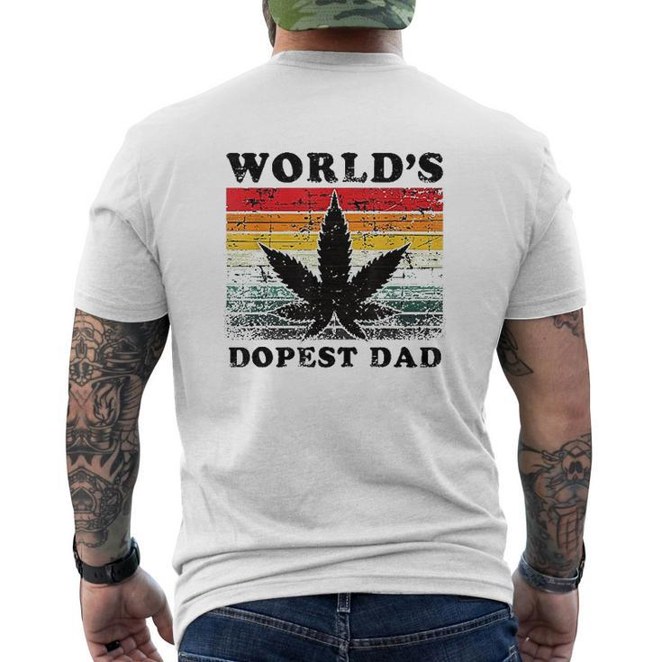 Worlds Dopest Dad Mens Back Print T-shirt
