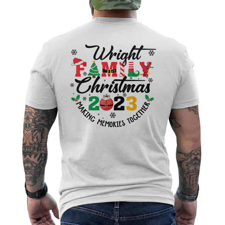 Wright Family Name Christmas Matching Surname Xmas Men's T-shirt Back Print