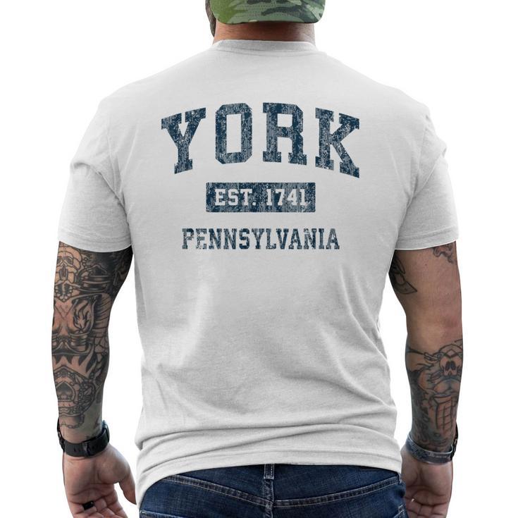 York Pennsylvania Pa Vintage Sports Navy Print Men's T-shirt Back Print