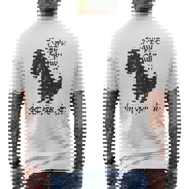 If You're Happy And You Know It Clap Your Oh Trex Men's T-shirt Back Print