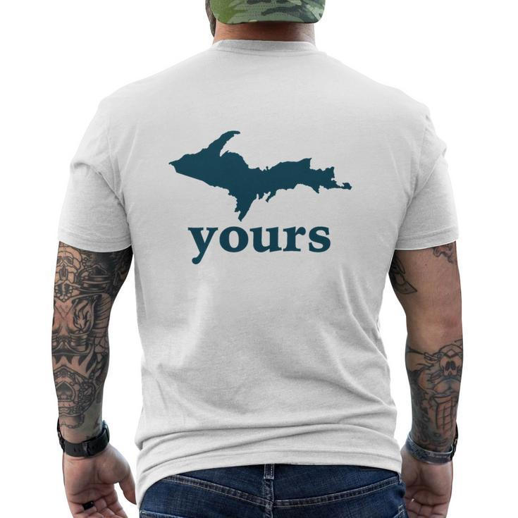 Up Yours Michigan Upper Peninsula Apparel Tshirt Mens Back Print T-shirt