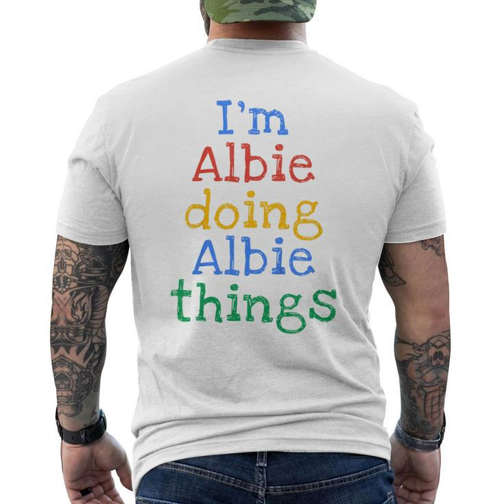 Youth I'm Albie Doing Albie Things Cute Personalised Men's T-shirt Back Print