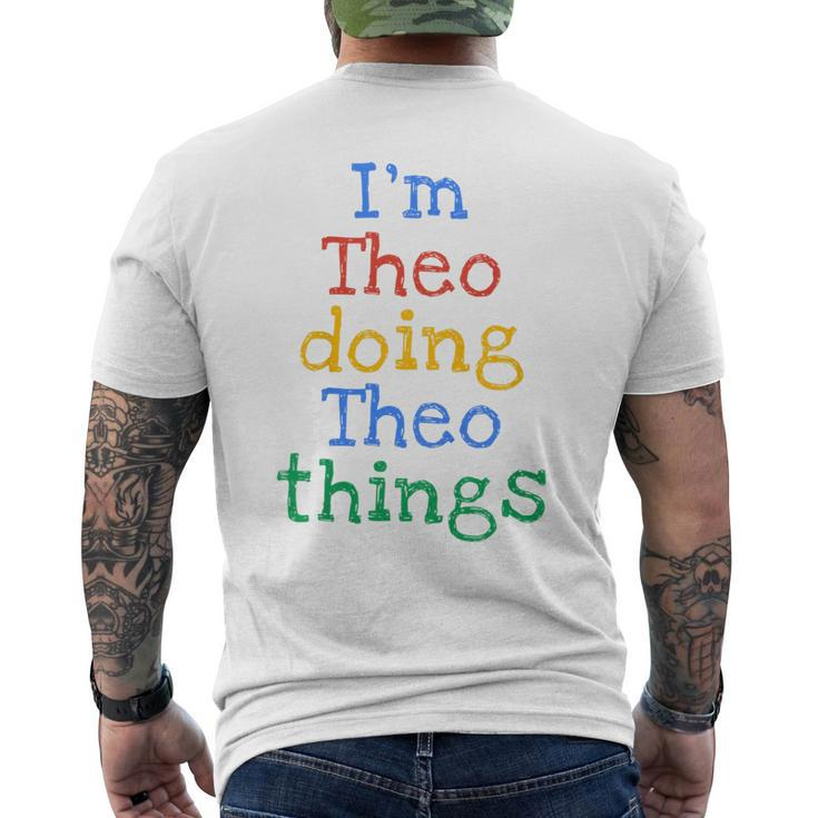 Youth I'm Theo Doing Theo Things Cute Personalised Men's T-shirt Back Print