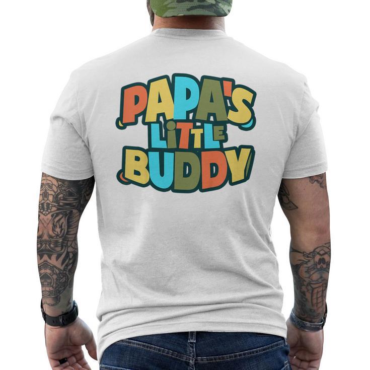 Youth Papa's Little Buddy Cute Toddlers Fathers Day Outfit Men's T-shirt Back Print