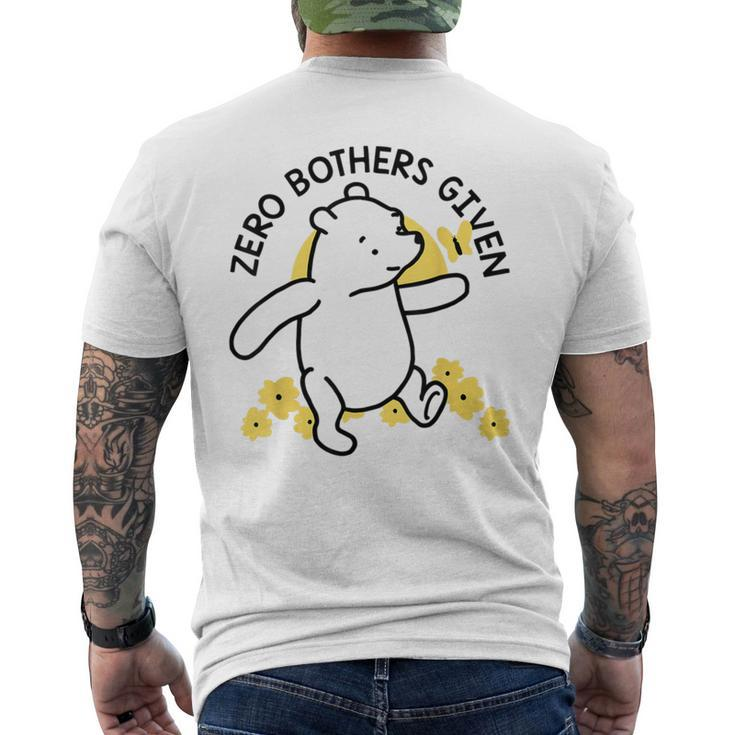Zero Bothers Given Dancing Bear Men's T-shirt Back Print