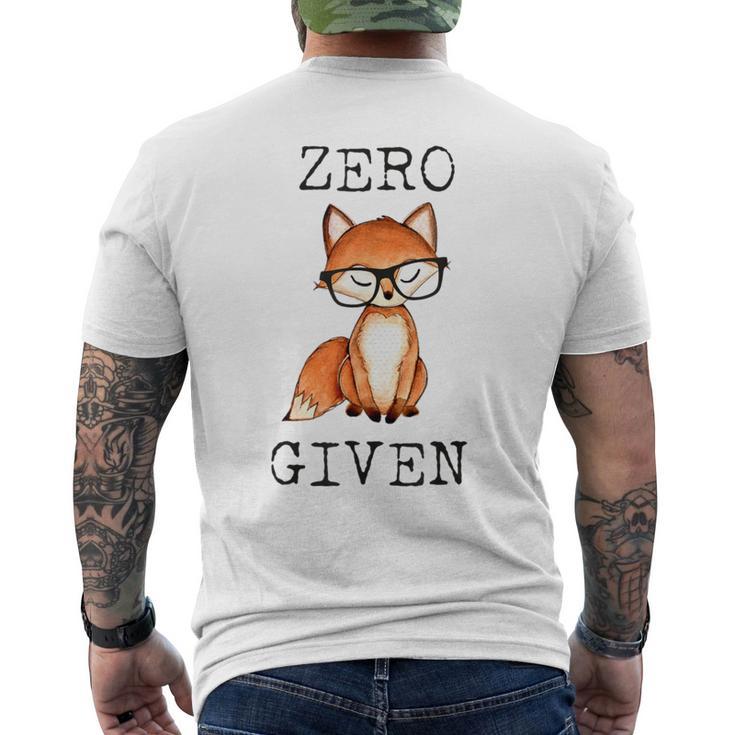 Fox T Cute Adult Animal Zero Fox Given Men's T-shirt Back Print