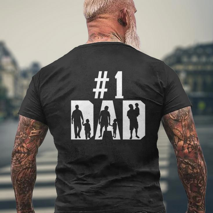 1 Dad Number One For Fathers Day Mens Back Print T-shirt Gifts for Old Men