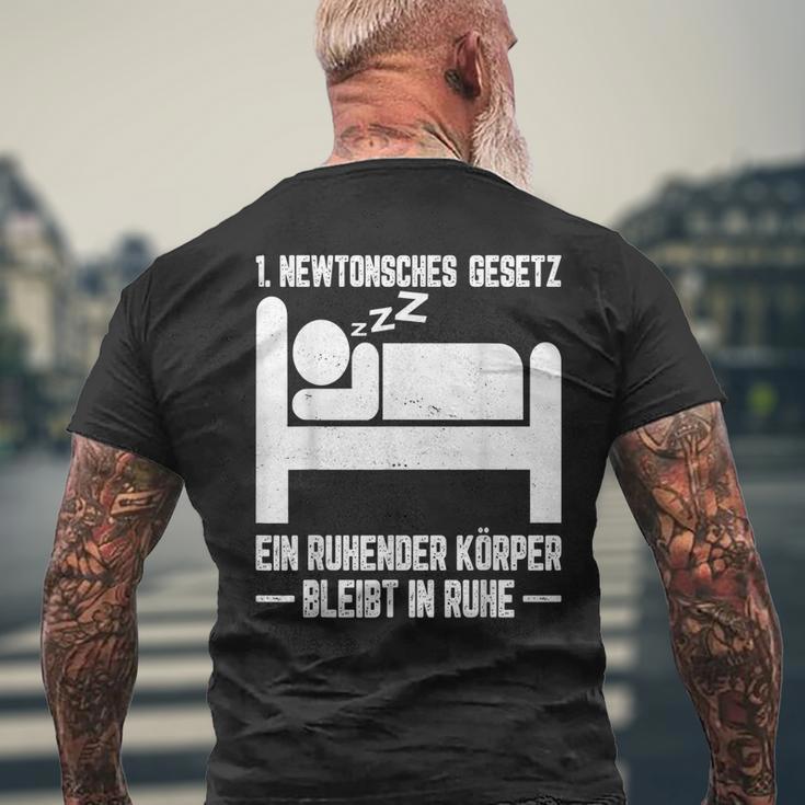 1 Newtonschews Law Ein Ruhender Körper Bleibt In Ruhe T-Shirt mit Rückendruck Geschenke für alte Männer