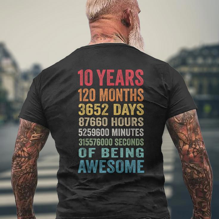10 Years Old 10Th Birthday Vintage Retro 120 Months Men's T-shirt Back Print Gifts for Old Men