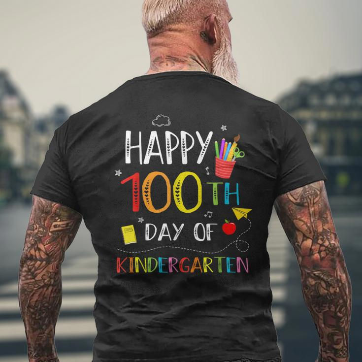 100 Days Of Kindergarten Happy 100Th Day Of School Teachers Men's T-shirt Back Print Gifts for Old Men
