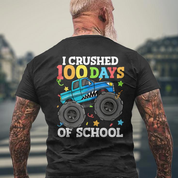 100 Days Of School Monster Truck 100Th Day Of School Boys Men's T-shirt Back Print Gifts for Old Men