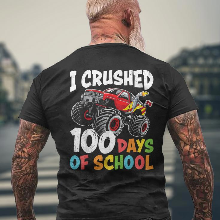 100 Days Of School Monster Truck Boys 100Th Day Of School Men's T-shirt Back Print Gifts for Old Men